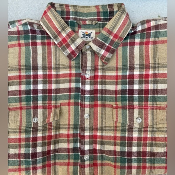 Marine Layer Men’s L Multicolor Plaid Flannel Shirt – Excellent Condition - Picture 6 of 8